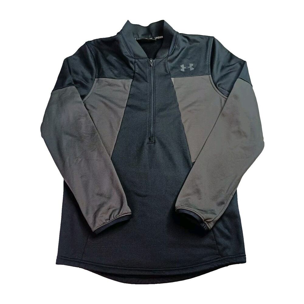 Under Armour Coldgear 1/2 Zip Fleece Sweatshirt‎ Men's S Black Gray 1359146-001